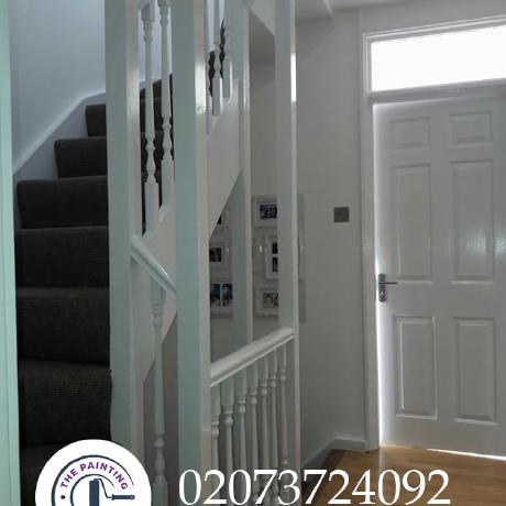 clean-white-painted-hall-stairs-and-door-painted